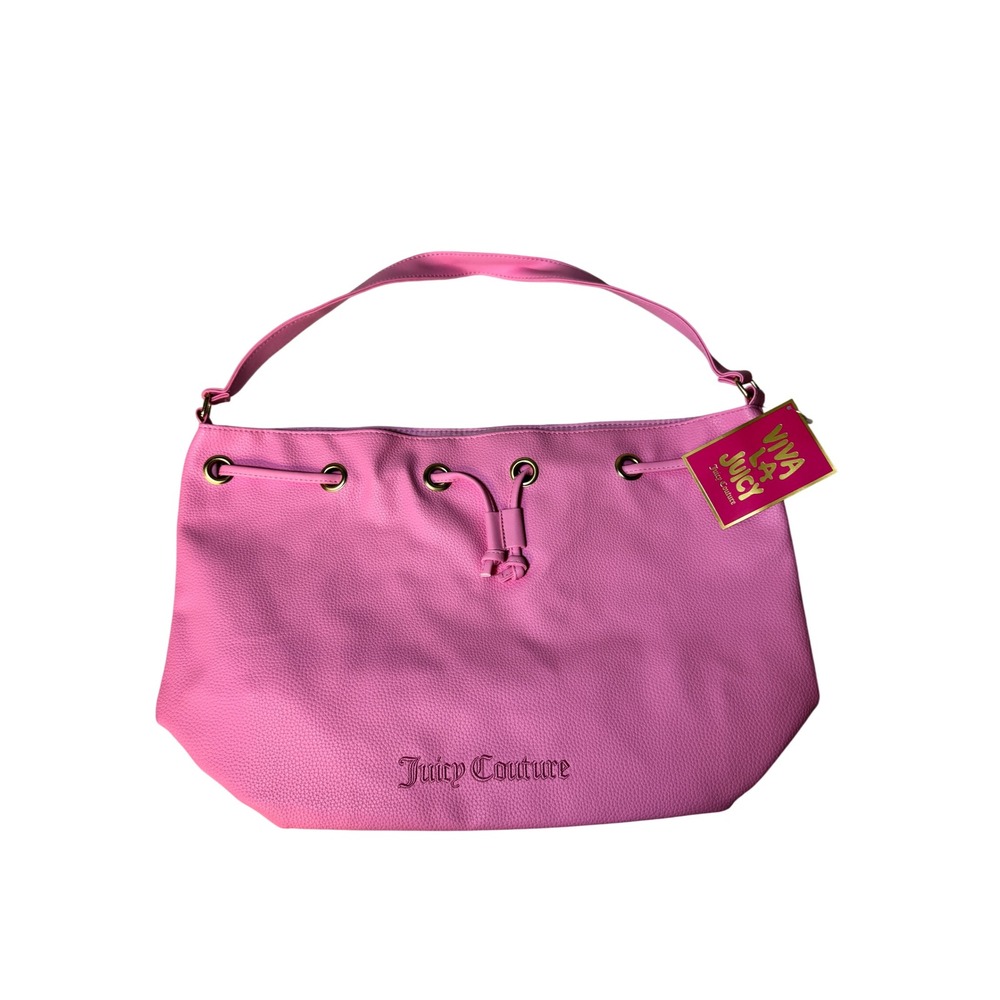 Juicy Couture Viva La Juicy Pink Pebbled Faux Leather Hobo Shoulder Bag NWT